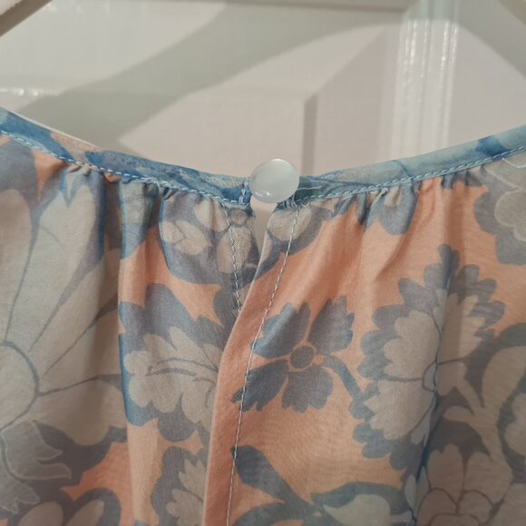 Anthropologie Somerset Jumpsuit Light Blue Peach Organza Size Small NWT - Picture 11 of 11